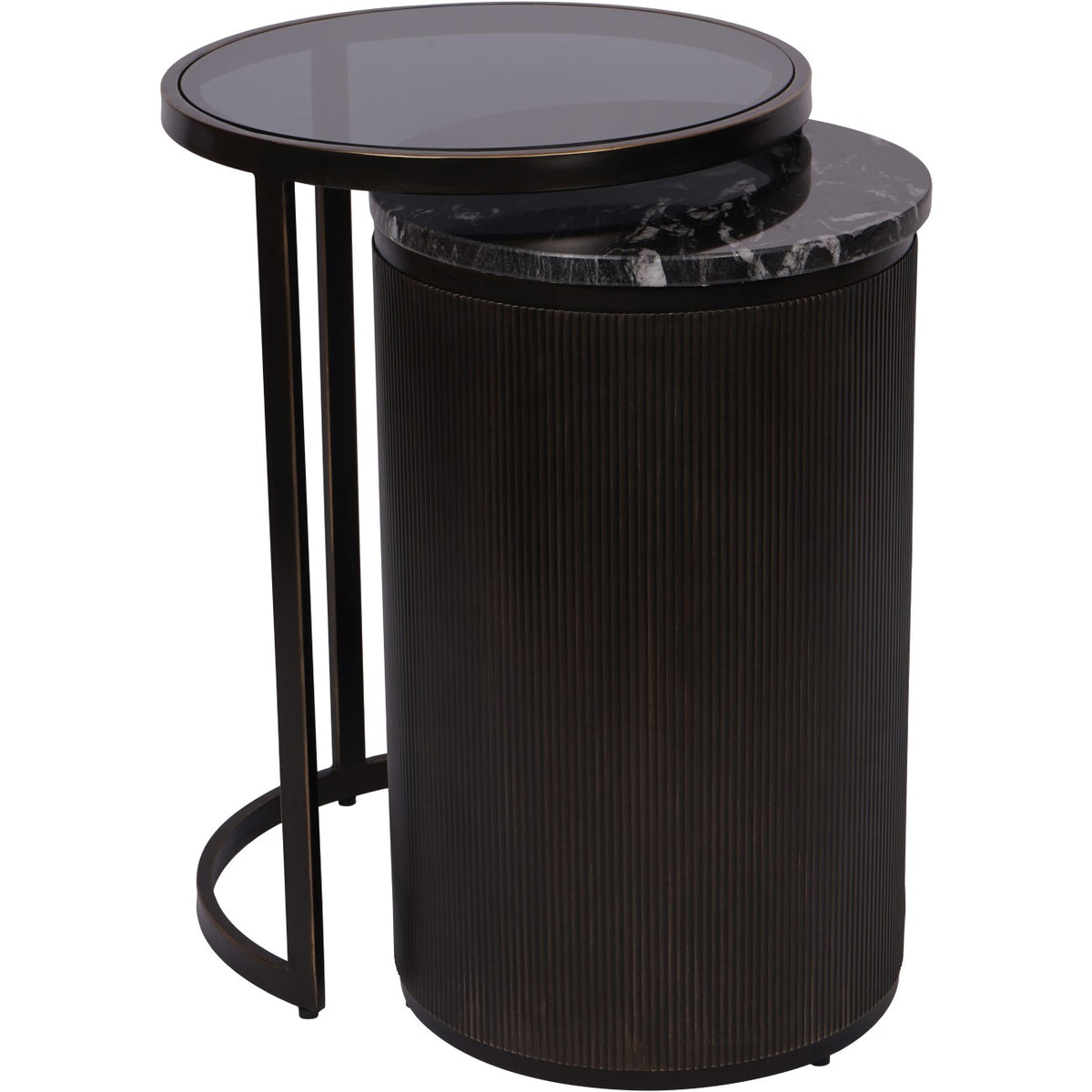 Belgrave Black Set of 2 Nesting Side Tables – Azzoro Living